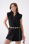 Women's Gold Embossed Accessory and Ring Design Chain Detail Belt 7650 - 5