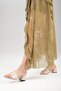 Erna Beige Color Women's Slippers with Buckle Accessories - 2