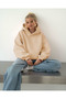 Oversize Kapşonlu Basic Baskısız Okul Sweatshirt