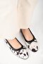 Garcia Animal Patterned Black Color Women's Ballerinas
