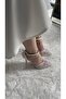 Klora Tulle Hand-Embellished Leather with Stone Details 10.5 cm Heel Special Bridal Shoes - 7