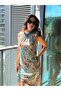 New Season Women's Sleeveless Neck Straps Patterned Jersey Mini Dress - 2