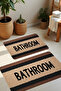 Digital Printing Cream Brown Toned Modern Bathroom Carpet Double Bath Mat (40Cmx60Cm) and (60Cmx100Cm) - 2