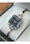 Retro Minimal Cutout Glass Black Dial Retro Women Wristwatch - 2