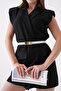 Women's White Thin Faux Leather Gold Buckle Belt 2297 - 4