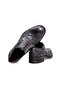 Black Color Lace-Up Genuine Leather Men's Shoes - 2
