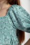 Gogsu Gıpelı Patterned Cagla Green Color Girl's Dress - 4