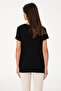 Women's Black Modal Blend V-Neck Basic T-Shirt 50305773-Vr046 - 5