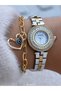 Bridal Watch, Silver Yellow Crystal Stone, Yellow Color Steel Cord, 2 Years Warranty, Bracelet Gift