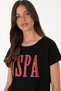 Women's Black Crew Neck T-Shirt 50305842-Vr046 - 2