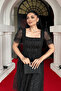 Sequin Glitter Fabric Square Neck Mini Dress - Black - 4