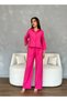 Women's Suit with Shirt Pocket Detail and Elastic Waist Trousers