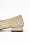 Women's Genuine Leather Straw Ballerina Beige - 3