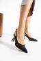 Women's Genuine Leather Heeled Shoes Black