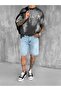 Men's cirsus printed washable oversize t-shirt black - 3
