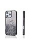 iPhone 16 Pro Max Case Liquid Glitter Transparent Back Surface Sys Keto Silicone Cover - Black