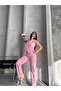 Women's Bottom Top Suit Stylish Stone Button Detail Premium Vest Pants Double Suit - 3