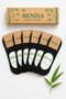 6 Pack Bamboo Ballerina Socks Black Seamless Invisible Anti-Slip Heel Silicone Breathable