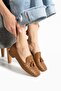 Women's Genuine Leather Ballerinas Tan