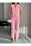 Women's Bottom Top Suit Stylish Stone Button Detail Premium Vest Pants Double Suit - 7