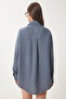 Oversize Basic Muslin Shirt Anthracite Lmx0002 - 4