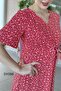 Women's V-Neck Buttoned Summer Woven Midi Dress 4C-2330 - 3