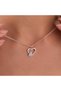 Double Heart Zircon Stone Steel Necklace - Silver Color - Elegant Design Without Tarnish - 4
