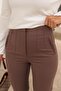 Nw Butik, Karol High Waist Brown Carrot Pants with Flat Front - 3
