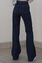 Camelia 90's Power Lycra Colorfast Navy Blue Super High Waist Casual Jeans Palazzo Trousers - 4