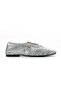 Women's Stone Detailed Mesh Ballerina Silver - 2