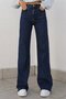 Camelia 90's Power Lycra Colorfast Navy Blue Super High Waist Casual Jeans Palazzo Trousers