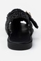 Ramona Black Straw Knitted Back Belt Detail Flat Sole Women's Sandals - 9