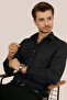 قميص رجالي أسود بأزرار من Slimfit مع صندوق هدايا - 6