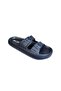 Akinbella men's black navy blue double strap buckle rubber sole sea pool garden slippers