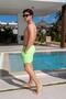 Neon Green Men's Swim Shorts with Quick Dry Pockets - 3
