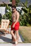 Men's Red Swim Shorts with Quick Dry Pockets - 5