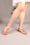 Elmin Flower Buckle Flip Flops Sandals Gold - 2