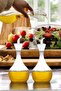 Chubby Striped Borosilicate Glass Oil Bottle 1000 ml 2 Pieces