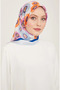 Pink Blue Floral Pattern Tivil Silk Scarf 9106 - 39