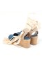 Real Handmade Drawstring Espadrille Wedge Heel Linen Espadrille Handmade - 5
