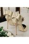 Bow Detailed Beige Satin Heeled Shoes 10.5 Cm-Felisyabutik