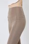 High Waist Spanish Leg Long Sports Leggings with Pockets 9405 Brown - 6