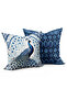 Blue Peacock Patterned Digital Printed Pillow Cover with Hidden Zipper - 5