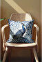 Blue Peacock Patterned Digital Printed Pillow Cover with Hidden Zipper - 3
