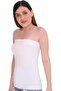 Women's/Girl's Strapless Stretchable Long Bandeau Tube Top Camisole - White, One Size - 5