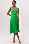 Plisoley Belt Detailed Midi Crepe Dress