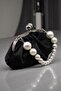 Women's Satin Pearl Desing Evening Dress Bag - 3