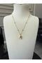 Crystal Heart Stone Necklace with Gold Steel Chain - 5