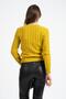 Women's Vt112 V-Neck Knitted Pattern Knitwear Sweater Mustard - 4