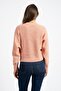 Women's Vt84 Hems Crew Neck Knitwear Sweater Pink - 4